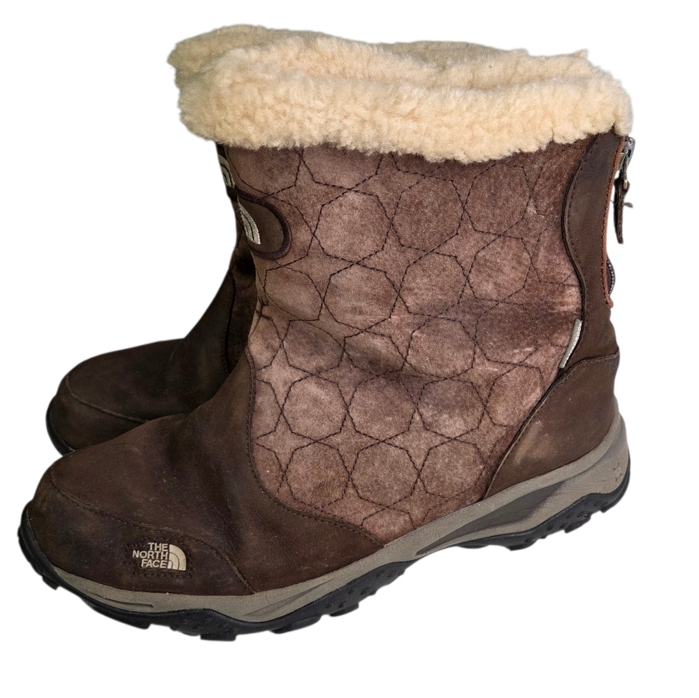The North Face Primaloft Womens Winter‎ Insulated Brown Boots Back Zip Size 10
